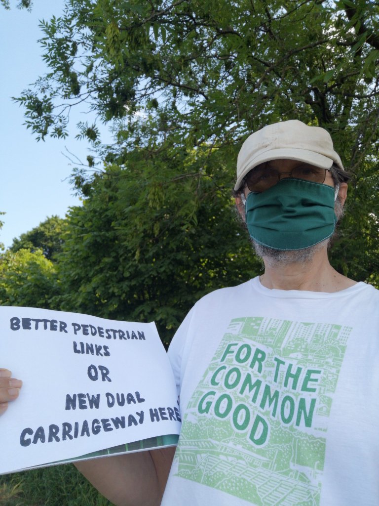 Graham Wroe at Sheaf Valley Park with trees that may be felled to make way for the ring road.